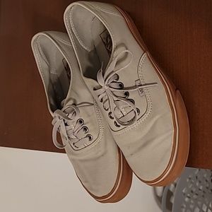 Vans Gray/Beige Low-Top Canvas Casual Sneakers